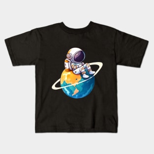 Astronaut Planet Lonely Kids T-Shirt